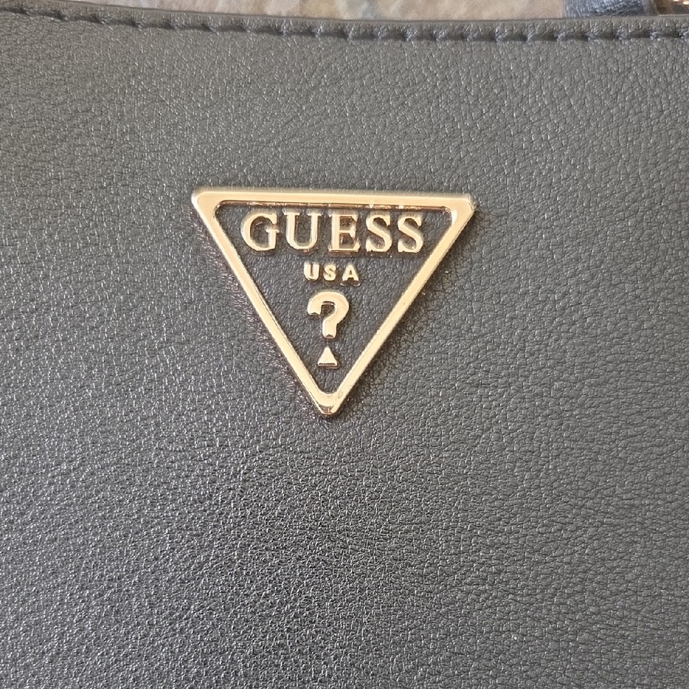Guess Elegant Black Tote with Gold Details - Picture 2 of 8